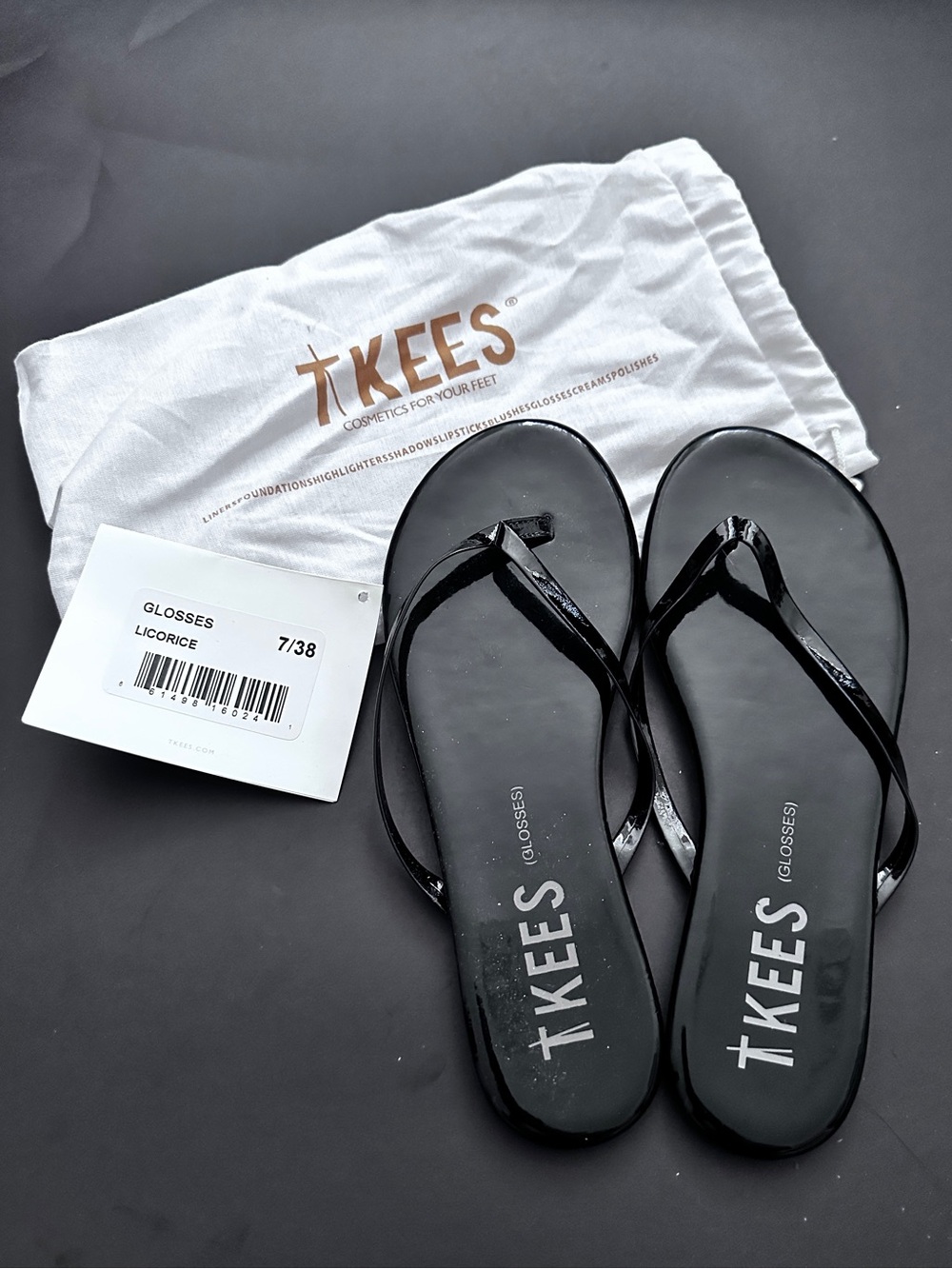 TKEES Leather Sandals in Black